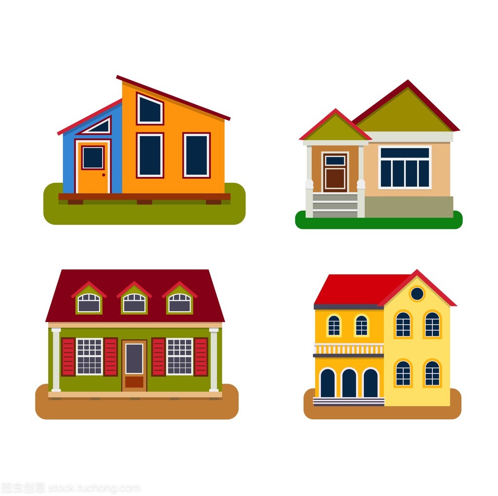 房子前视图矢量图 设计与应用